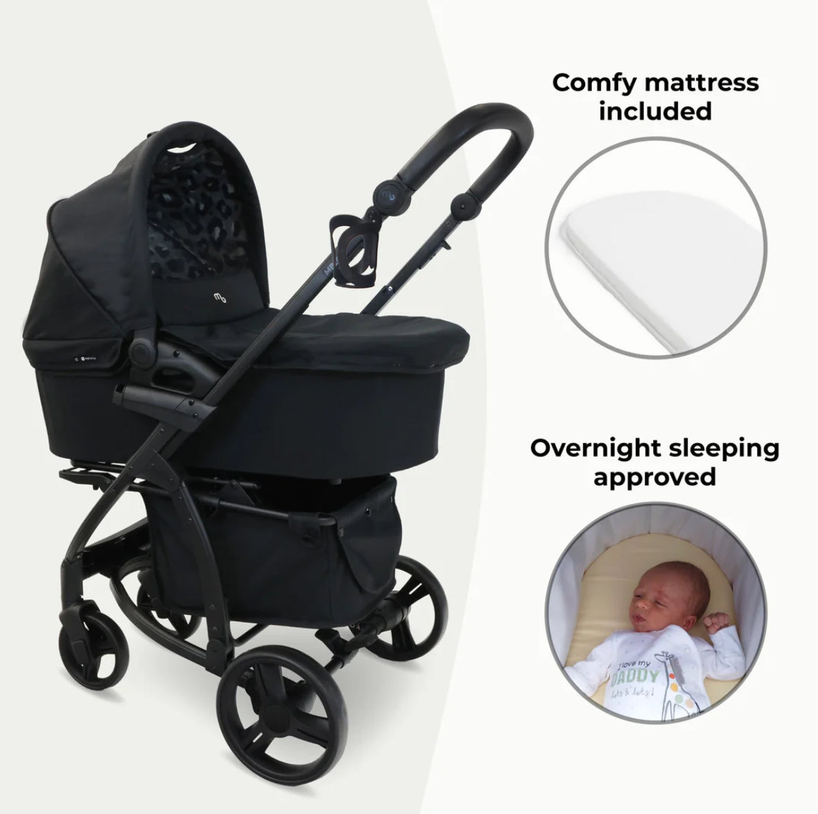 MB200i 3-in-1 Travel System with i-Size Car Seat - Black Leopard