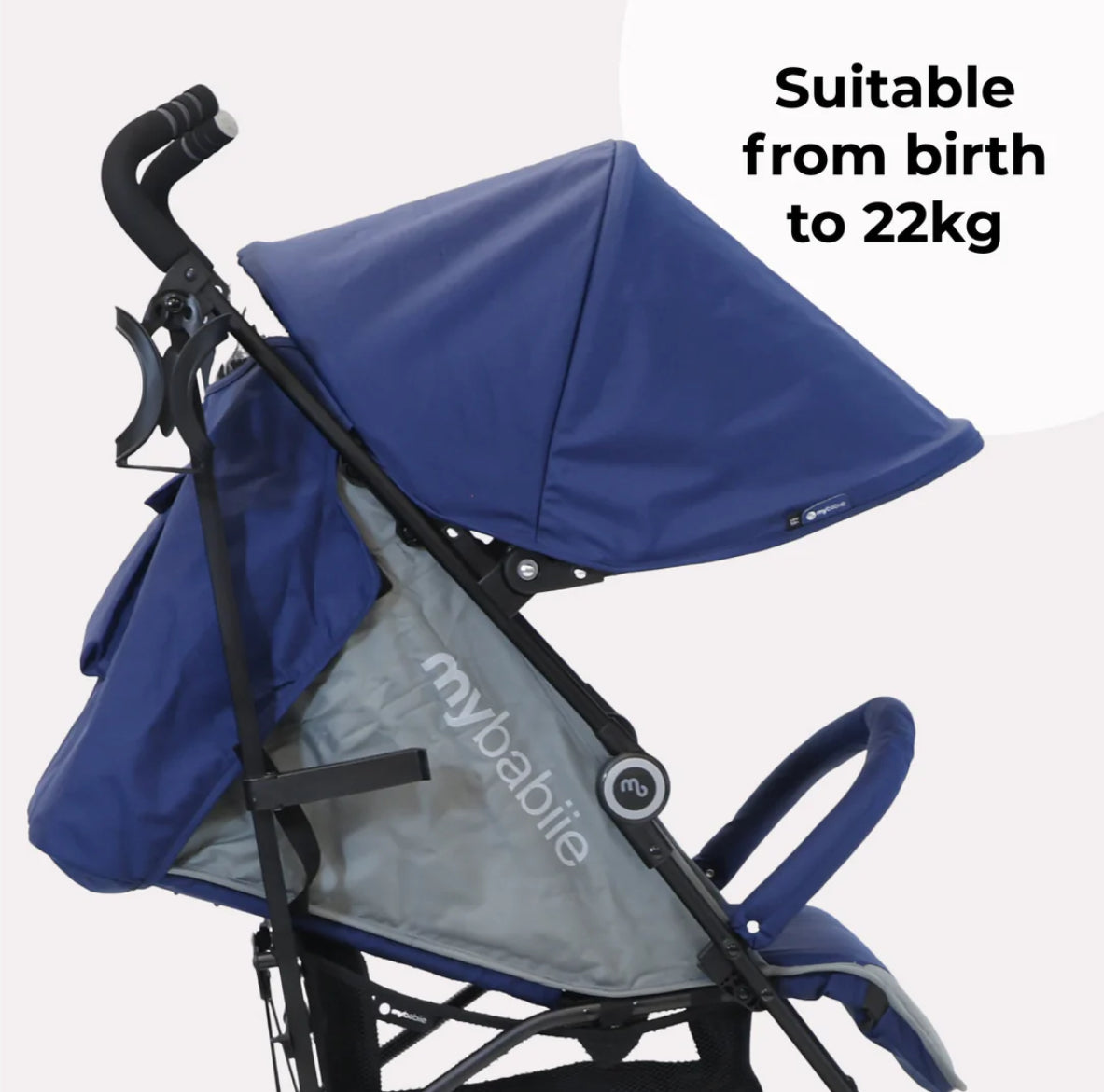 MB02 Plus Lightweight Stroller - Blue and Grey