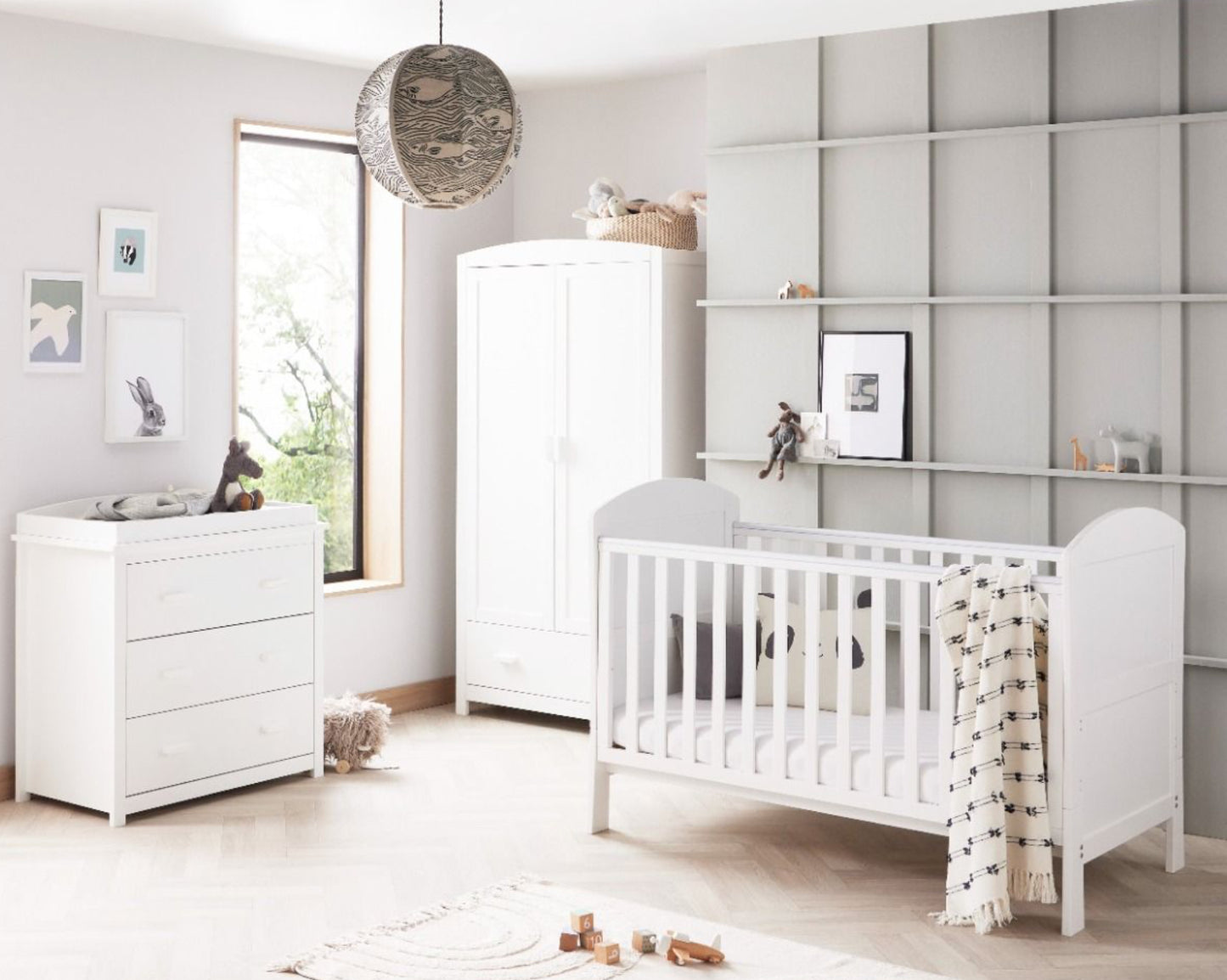 Babymore Aston 3 Piece Room Set - White