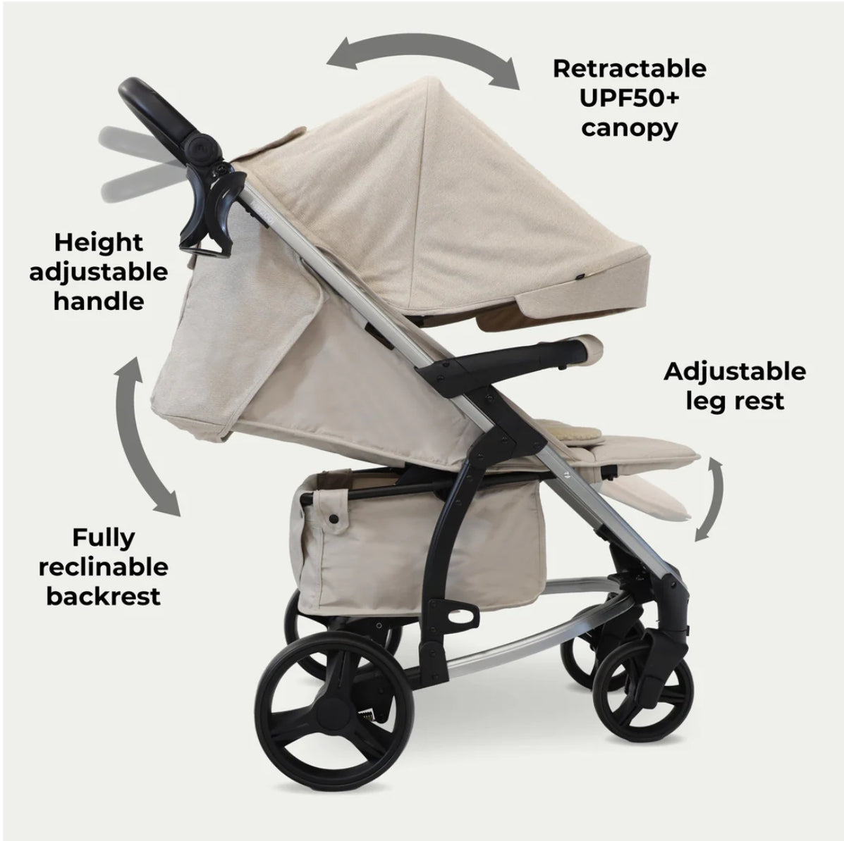 MB200i 3-in-1 Travel System with i-Size Car Seat - Oatmeal