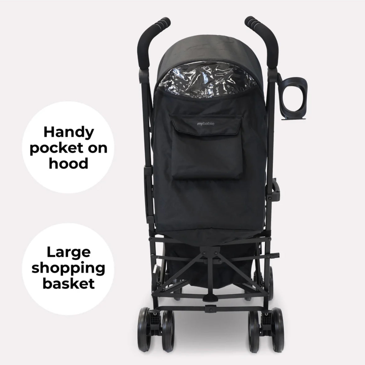 MB02 Plus Lightweight Stroller - Black and Grey