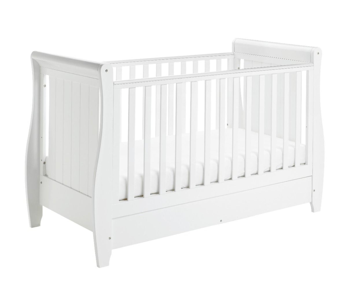Babymore Stella Sleigh Cot Bed - White