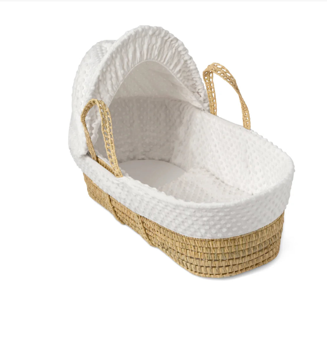 Dimple Palm Moses Basket - White