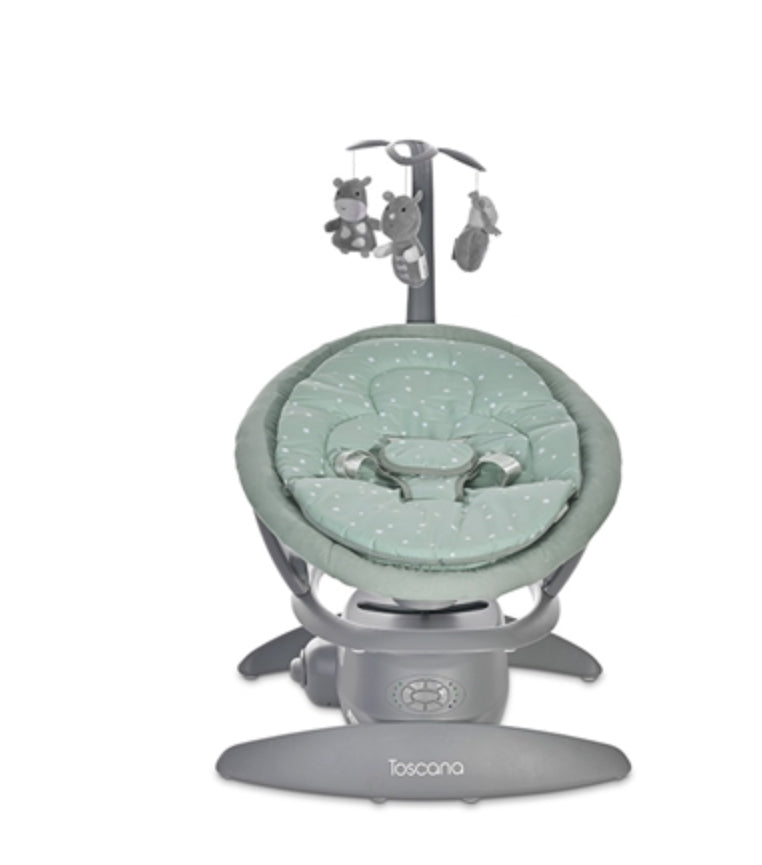 Lorelli Toscana Baby Swing Cradle - Frosty Green Stars