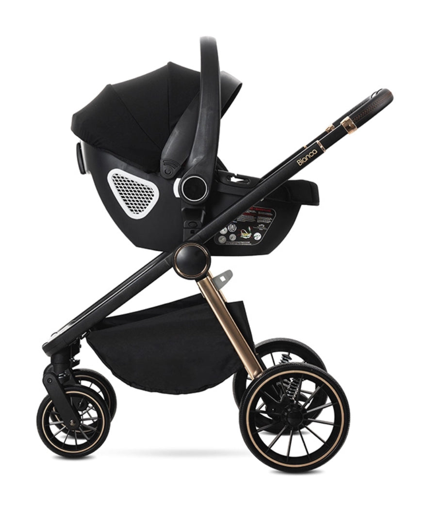 Lorelli Bianca 3in1 Travel System - Black
Includes Aria Luxe Car Seat and Rain Cover