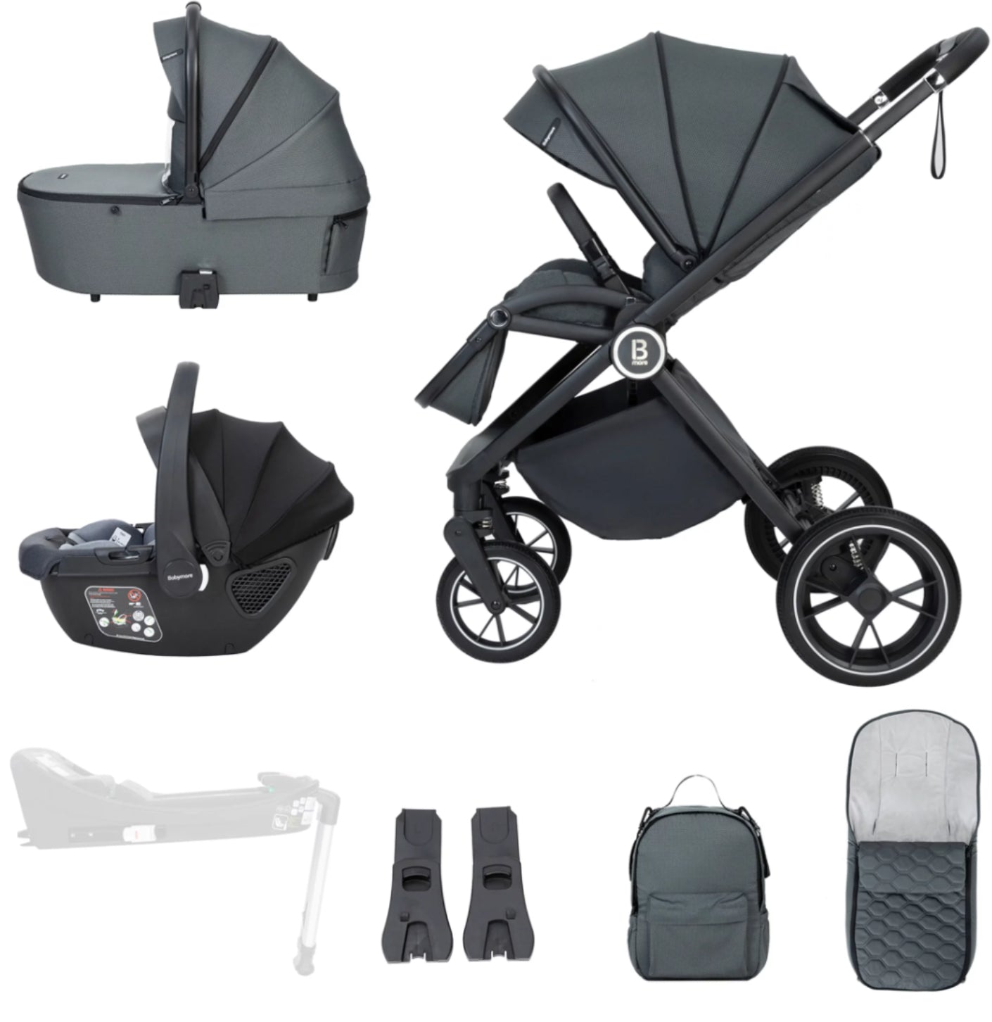 Babymore Kai Travel System Coco Car Seat - Forest Grey