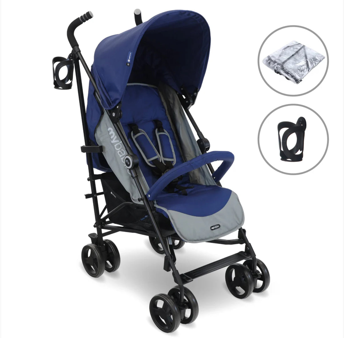 MB02 Plus Lightweight Stroller - Blue and Grey