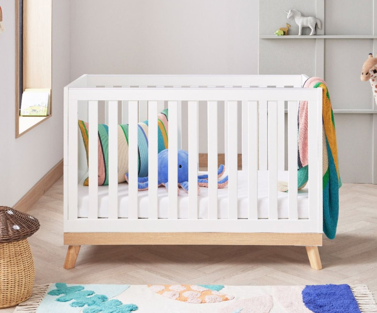Babymore Mona Mini Cot Bed - White