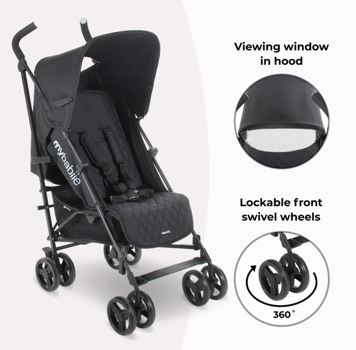 MB01 Lightweight Stroller - Black