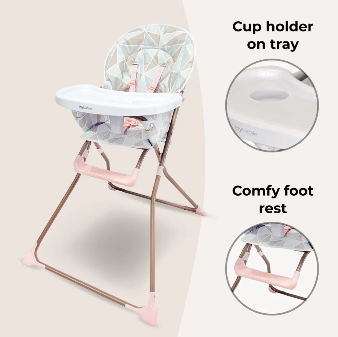 MBHC1 Compact Highchair - Rose Geo