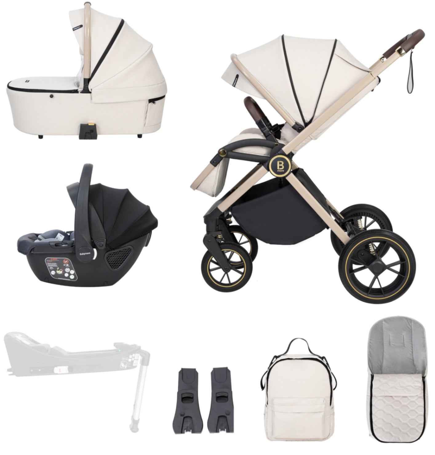 Babymore Kai Travel System Coco Car Seat - Sandstone