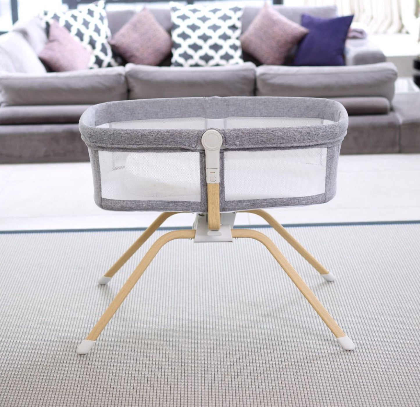 Babymore Air Motion Gliding Crib - Slate