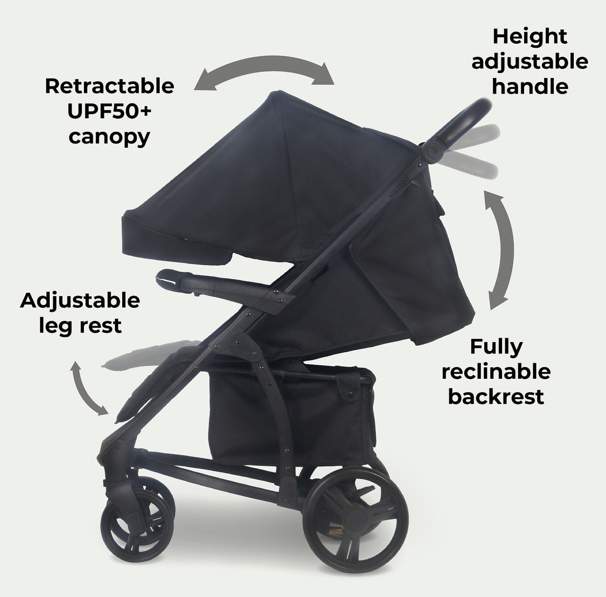 MB200i 3-in-1 Travel System with i-Size Car Seat - Onyx Black