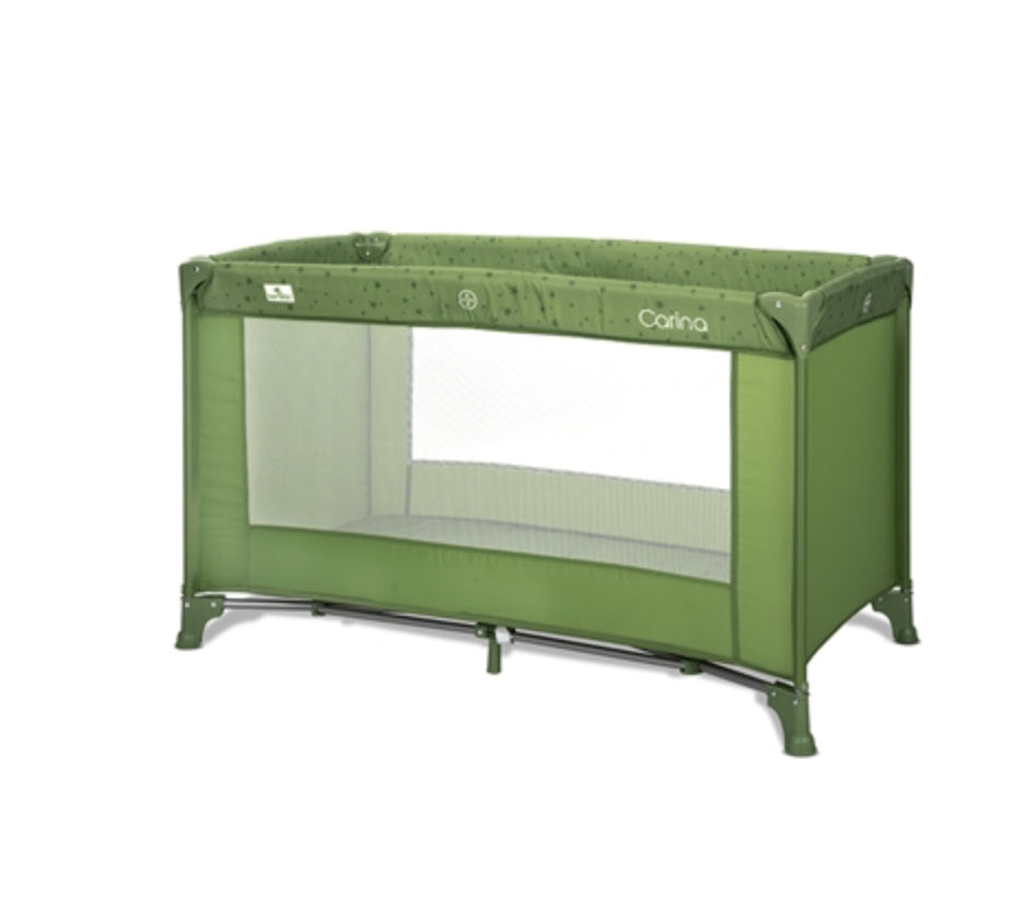 Lorelli Carina 1 Layer Baby Cot - Green Stars