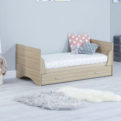 Babymore Veni Cot Bed with Drawer - Oak