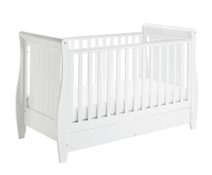 Babymore Stella Sleigh Cot Bed - White