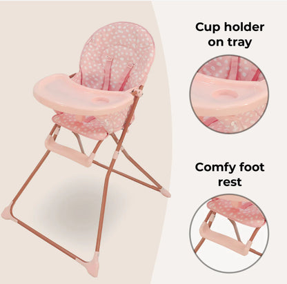 MBHC1 Compact Highchair - Pink Dalmatian