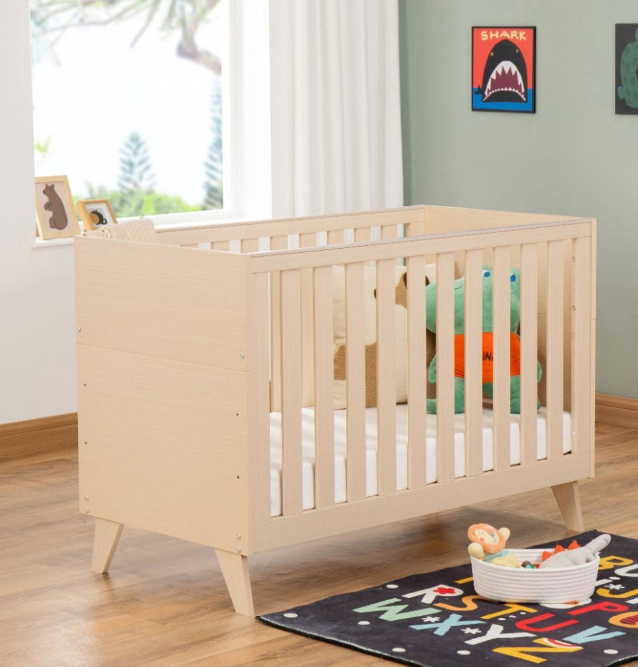 Babymore Dante Mini Cot Bed - Natural