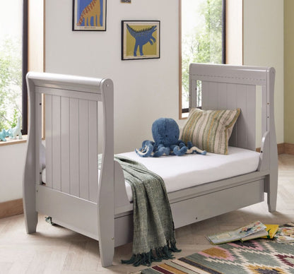 Babymore Stella Sleigh Cot Bed - Grey