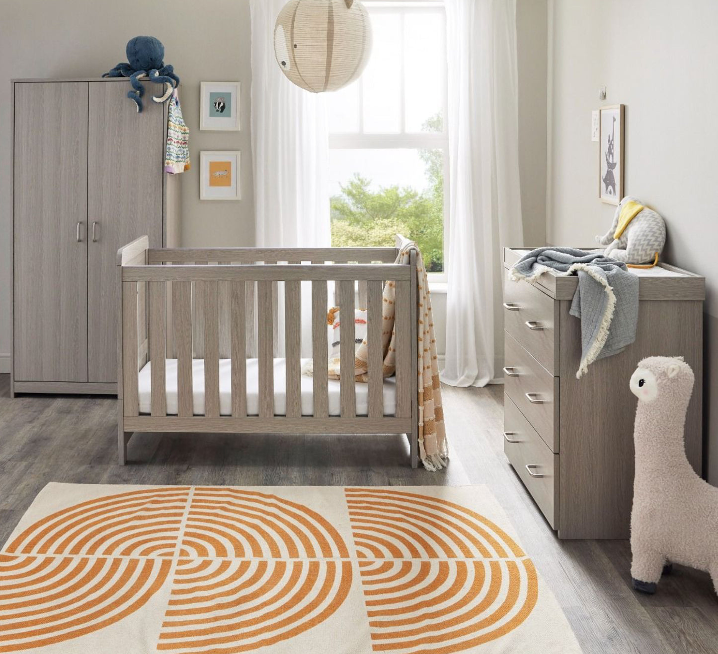 Babymore Caro Mini 3 Piece Room Set - Grey Wash