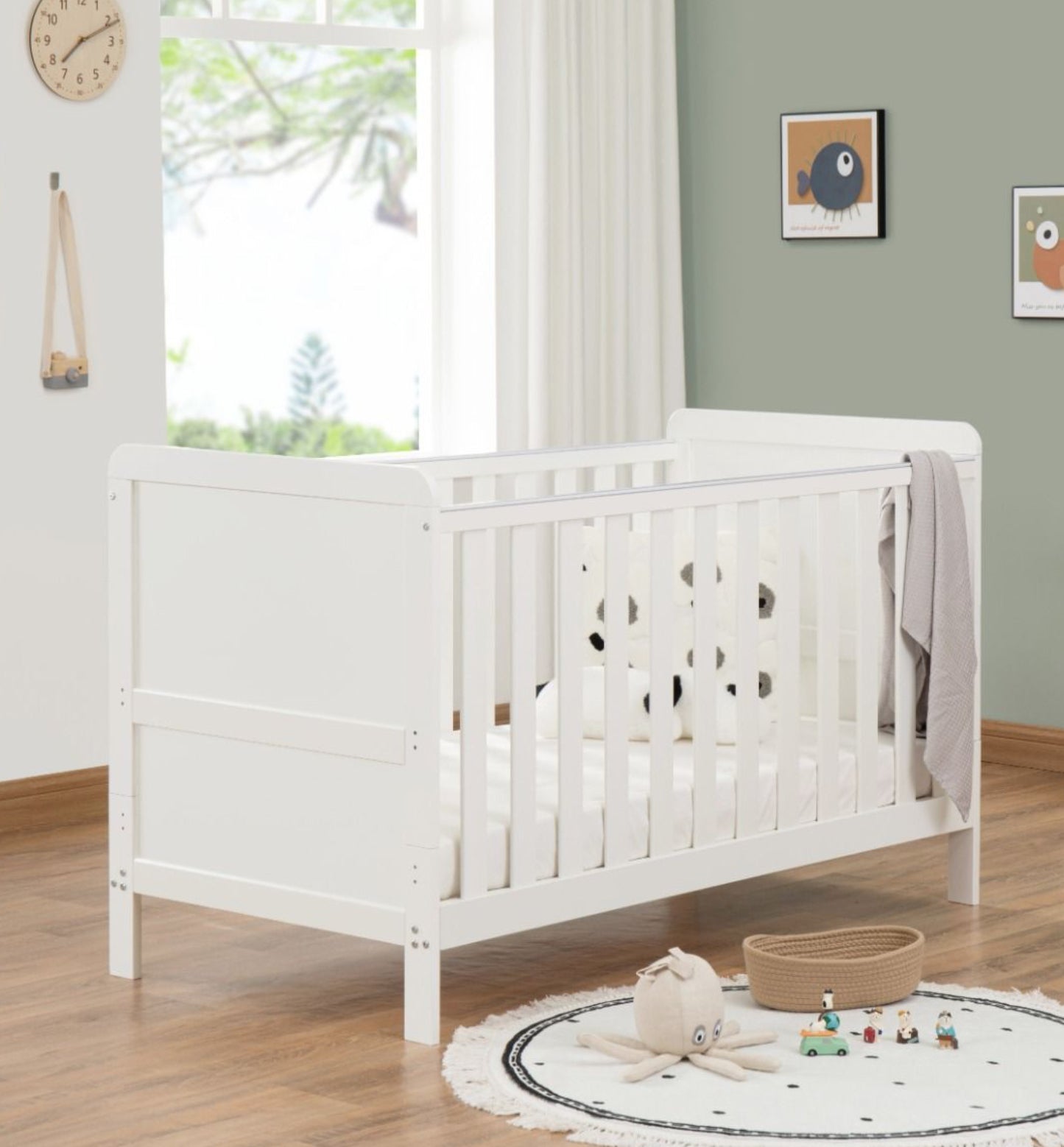 Babymore Caro Urban Cot Bed - White