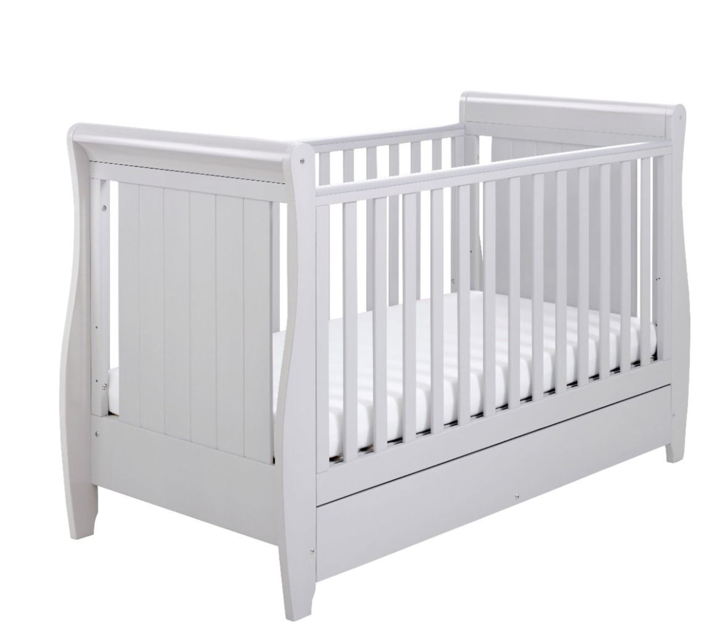 Babymore Stella Sleigh Cot Bed - Grey