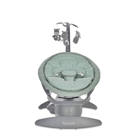 Lorelli Toscana Baby Swing Cradle - Frosty Green Stars