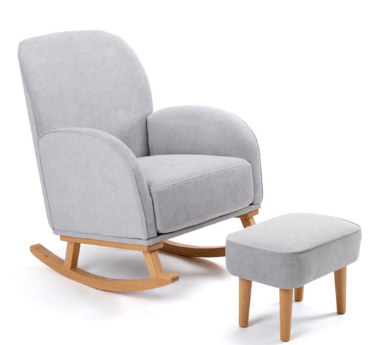 Babymore Freya Nursing Chair with Stool - Grey