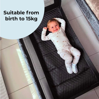 MBTC1 Travel Cot - Black Quilted