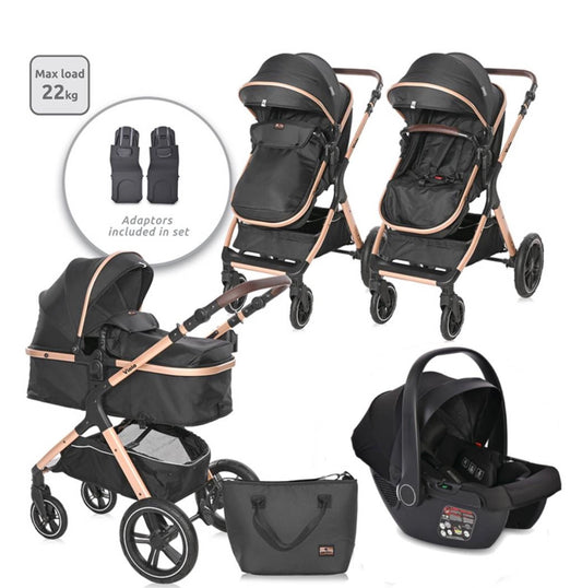 Lorelli Viola 3in1 Travel System Bundle - Black