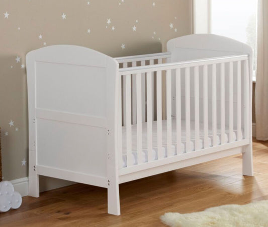Babymore Aston Dropside Cot Bed - White
