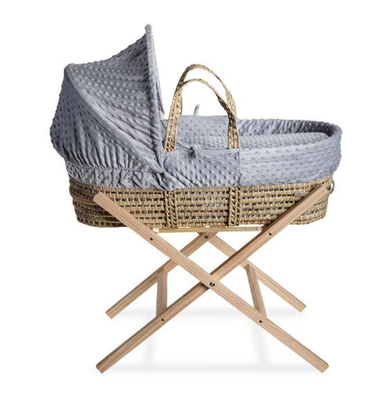 Dimple Palm Moses Basket - Grey