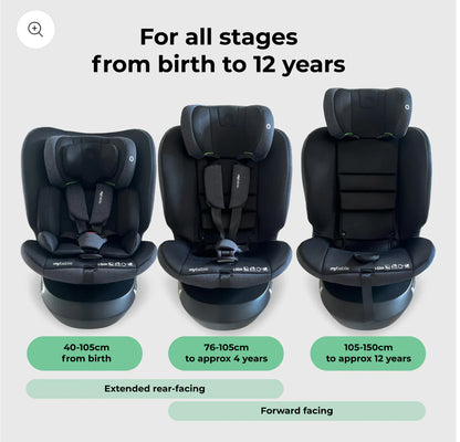 MBCS200 Spin R129 Car Seat with Top Tether - Black
