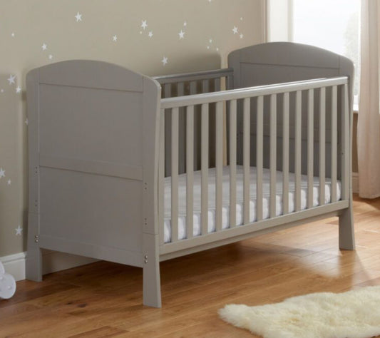 Babymore Aston Dropside Cot Bed - Grey