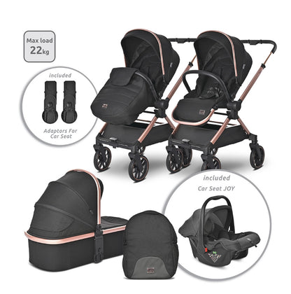 Lorelli Reya 3in1 Travel System Bundle - Black Jasper