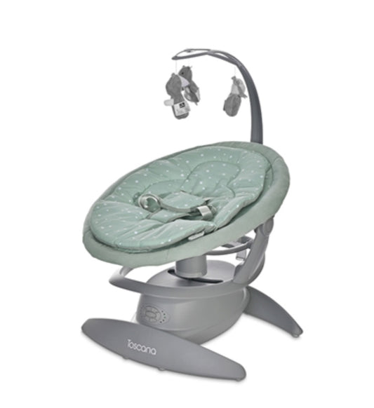 Lorelli Toscana Baby Swing Cradle - Frosty Green Stars